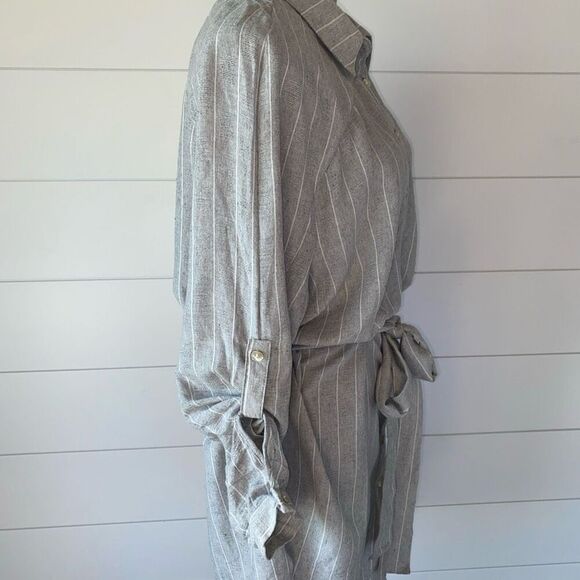 BLUE ISLAND WOMEN 'S LONG SLEEVE LOSE FIT BUTTON DOWN DRESS SIZE L - Picture 3 of 11